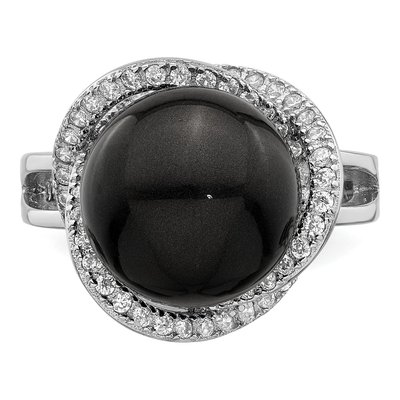 Sterling Silver CZ Shell Ring – view 5