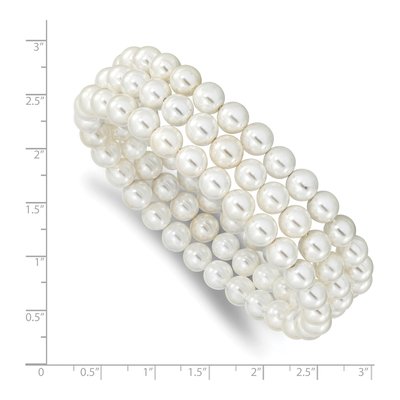 Shell Pearl Stretch Bracelets, Set of 3 – view 3