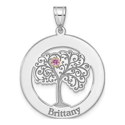 Gold-Plated Sterling Silver Personalized Birthstone Family Pendant – view 2