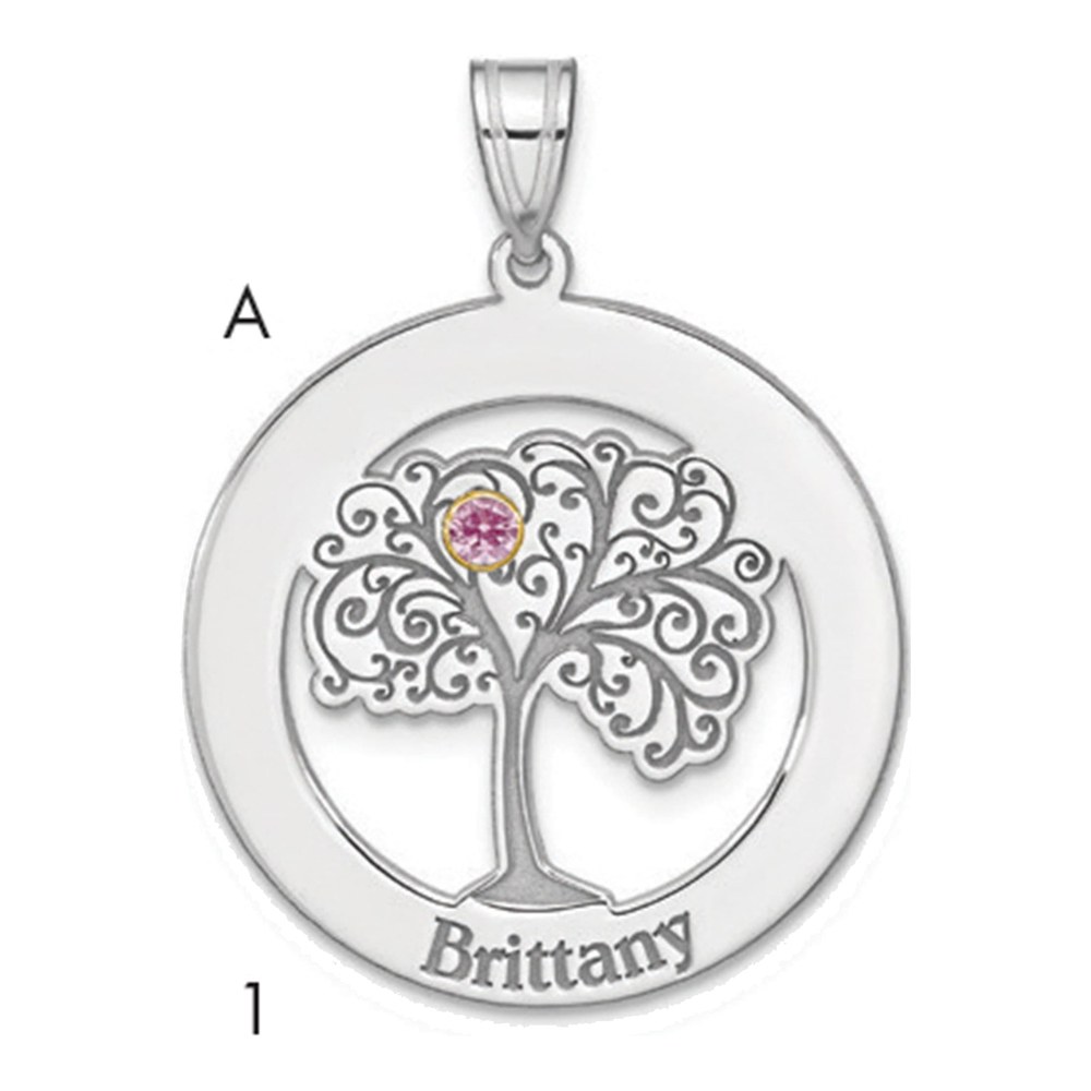 Gold-Plated Sterling Silver Personalized Birthstone Family Pendant