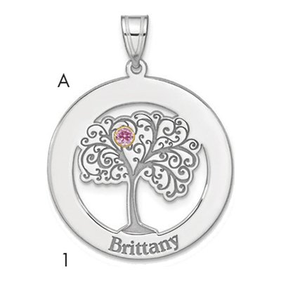 Gold-Plated Sterling Silver Personalized Birthstone Family Pendant