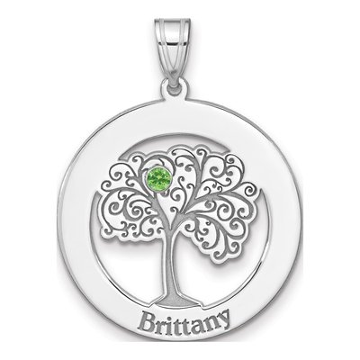Sterling Silver Personalized Birthstone Family Pendant – view 2