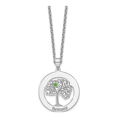 Sterling Silver Personalized Birthstone Family Pendant – view 5