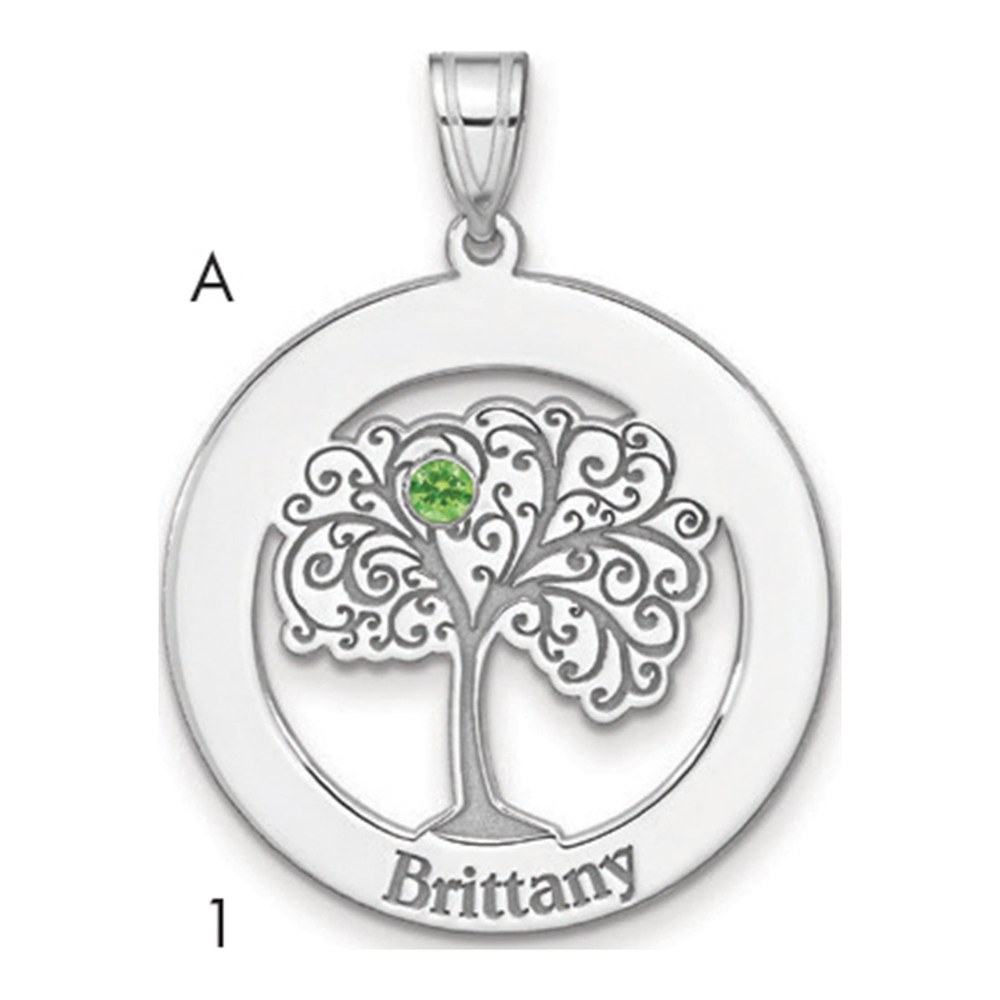 Sterling Silver Personalized Birthstone Family Pendant