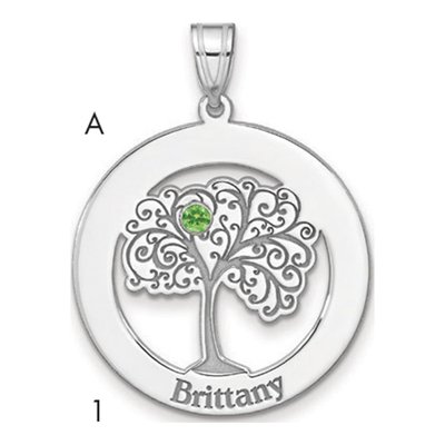 Sterling Silver Personalized Birthstone Family Pendant