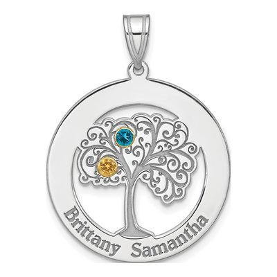 Gold-Plated Sterling Silver Personalized 2-Birthstone Pendant – view 2