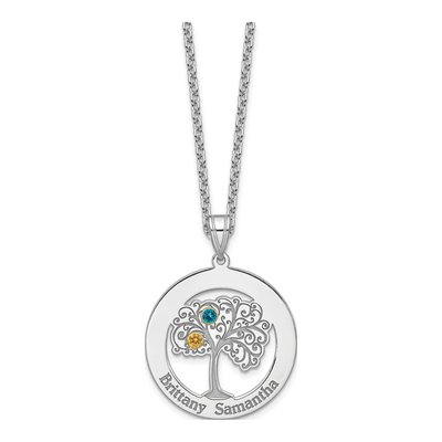Gold-Plated Sterling Silver Personalized 2-Birthstone Pendant – view 5