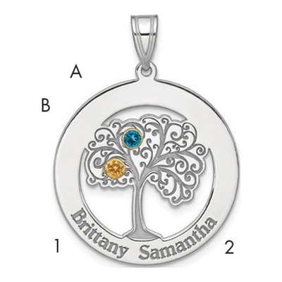 Gold-Plated Sterling Silver Personalized 2-Birthstone Pendant