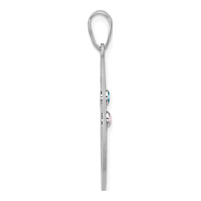 Sterling Silver Personalized 2-Birthstone Bezel Pendant – view 3