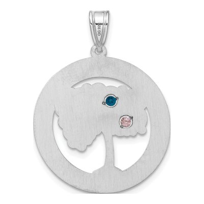 Sterling Silver Personalized 2-Birthstone Bezel Pendant – view 4