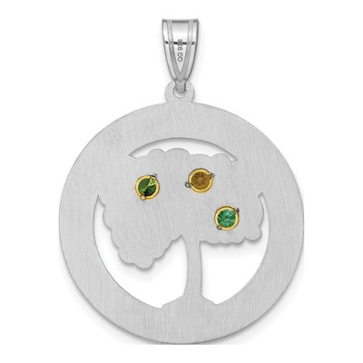 Gold-Plated Sterling Silver Personalized 3-Birthstone Family Pendant – view 4