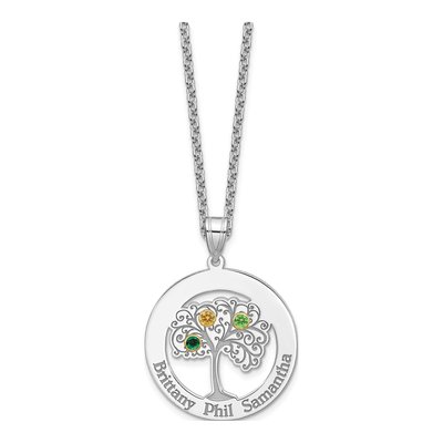 Gold-Plated Sterling Silver Personalized 3-Birthstone Family Pendant – view 5