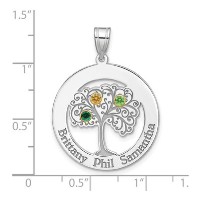 Gold-Plated Sterling Silver Personalized 3-Birthstone Family Pendant – view 6