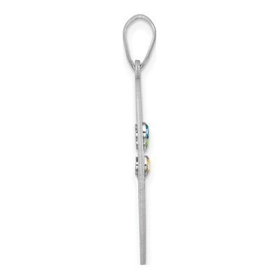 Sterling Silver Personalized 3-Birthstone Family Pendant – view 3