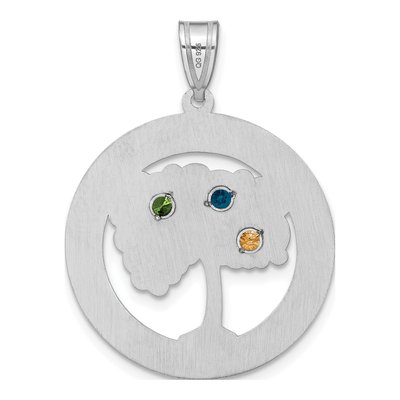 Sterling Silver Personalized 3-Birthstone Family Pendant – view 4