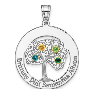 Gold-Plated Sterling Silver Personalized 4-Birthstone Family Pendant – view 2