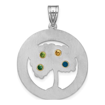 Gold-Plated Sterling Silver Personalized 4-Birthstone Family Pendant – view 4