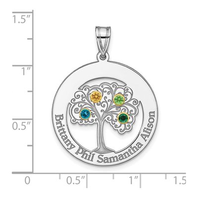 Gold-Plated Sterling Silver Personalized 4-Birthstone Family Pendant – view 6