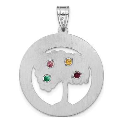 Sterling Silver Personalized 4-Birthstone Family Pendant – view 4