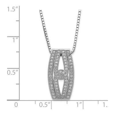 Sterling Silver CZ Pendant Necklace – view 3
