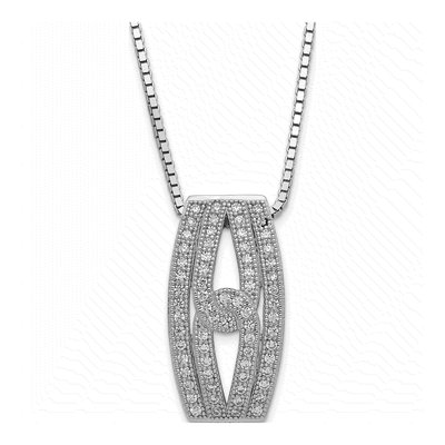 Sterling Silver CZ Pendant Necklace