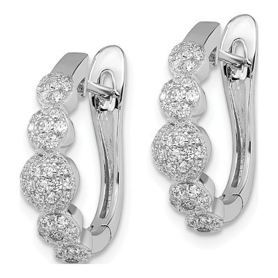 Sterling Silver 20mm CZ Micro Pave Huggie Hoop Earrings – view 3
