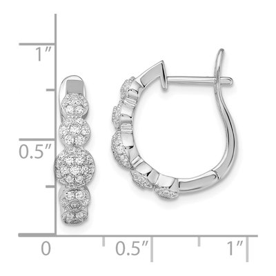 Sterling Silver 20mm CZ Micro Pave Huggie Hoop Earrings – view 5
