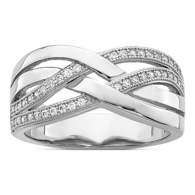 Sterling Silver CZ Micro Pave Ring