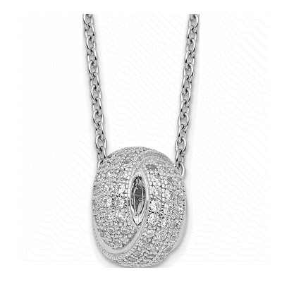 Sterling Silver CZ Love Knot Pendant Necklace