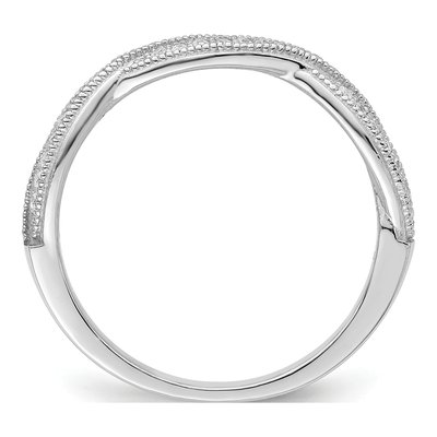 Sterling Silver CZ Criss Cross Pave Ring – view 3