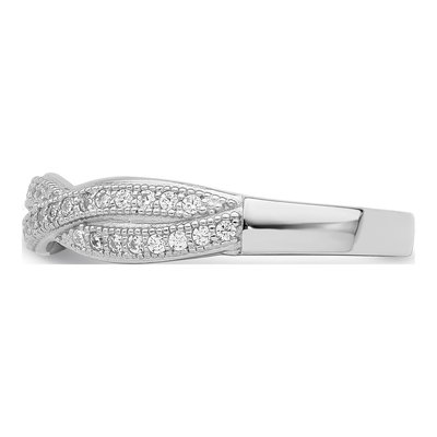 Sterling Silver CZ Criss Cross Pave Ring – view 4