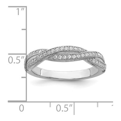 Sterling Silver CZ Criss Cross Pave Ring – view 6