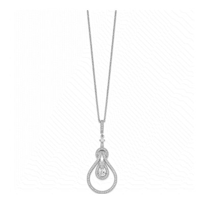 Sterling Silver CZ Micro Pave Pendant Necklace – view 3