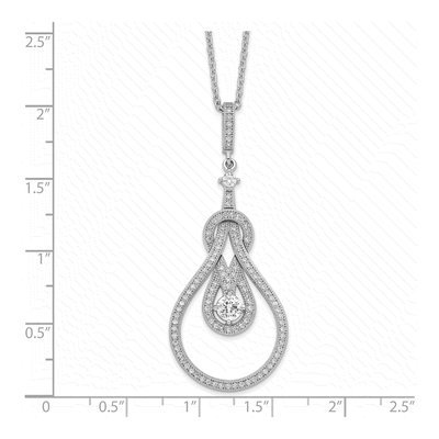 Sterling Silver CZ Micro Pave Pendant Necklace – view 4