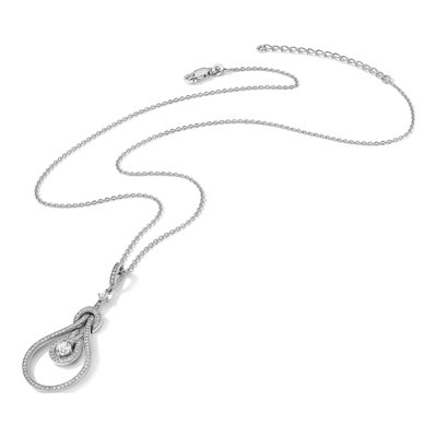 Sterling Silver CZ Micro Pave Pendant Necklace – view 6