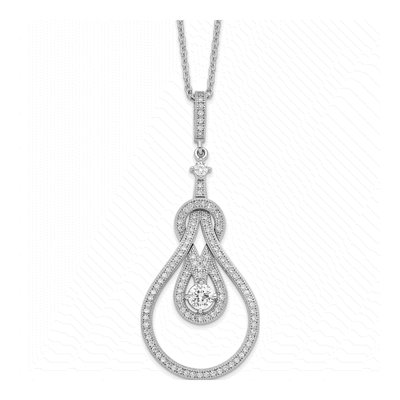 Sterling Silver CZ Micro Pave Pendant Necklace