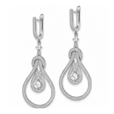 Sterling Silver 54mm CZ Huggie Hoop Earrings – view 3