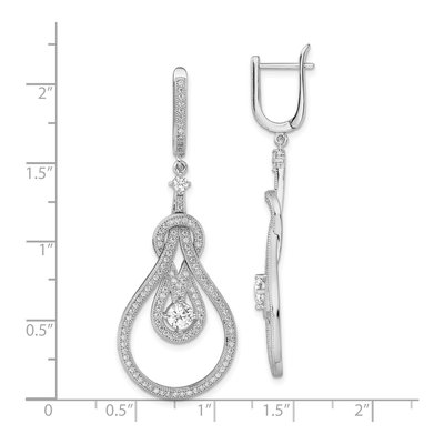 Sterling Silver 54mm CZ Huggie Hoop Earrings – view 5
