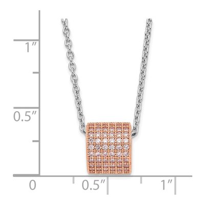 Gold-Plated Sterling Silver CZ Pendant Necklace – view 3
