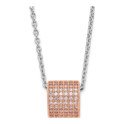 Gold-Plated Sterling Silver CZ Pendant Necklace