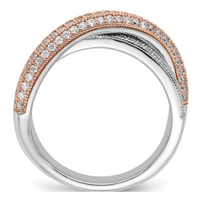 Gold-Plated Sterling Silver CZ 162-Stone Pave Ring – view 3