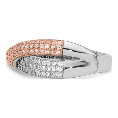 Gold-Plated Sterling Silver CZ 162-Stone Pave Ring – view 4
