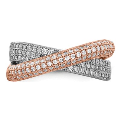 Gold-Plated Sterling Silver CZ 162-Stone Pave Ring – view 5