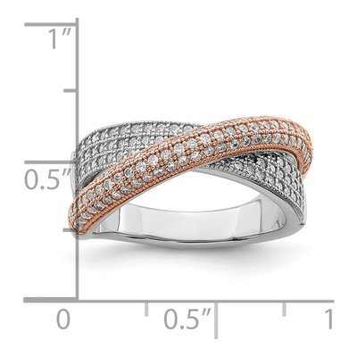 Gold-Plated Sterling Silver CZ 162-Stone Pave Ring – view 6