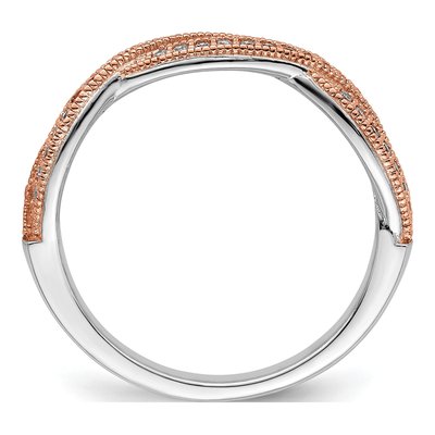 Gold-Plated Sterling Silver CZ Criss Cross Pave Ring – view 3
