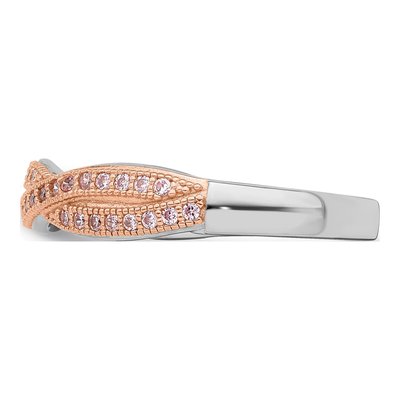 Gold-Plated Sterling Silver CZ Criss Cross Pave Ring – view 4