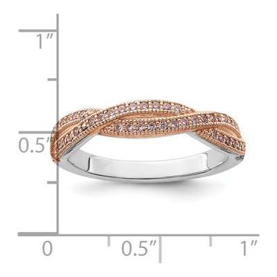 Gold-Plated Sterling Silver CZ Criss Cross Pave Ring – view 6