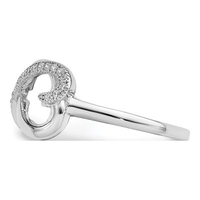 Sterling Silver CZ Pave Heart Ring – view 4