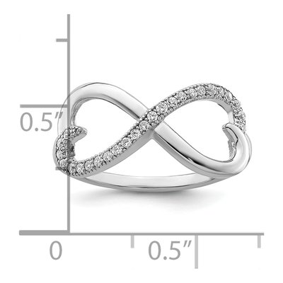 Sterling Silver CZ Pave Heart Ring – view 5