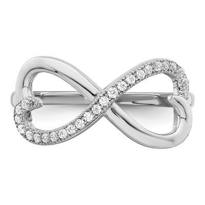 Sterling Silver CZ Pave Heart Ring – view 6